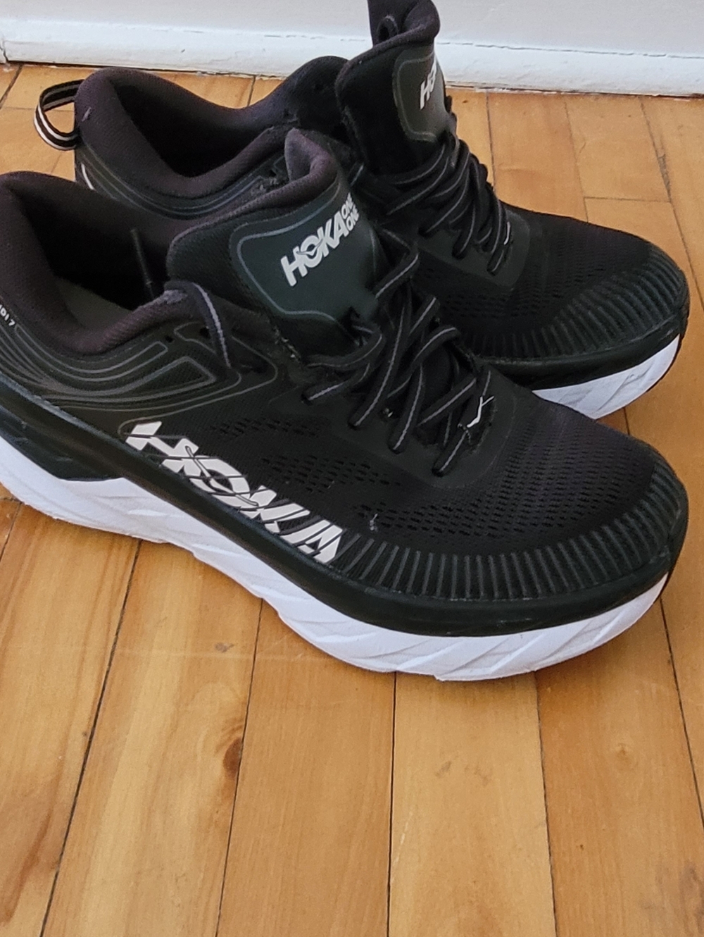 Hoka Black and White Women's Running Sneakers